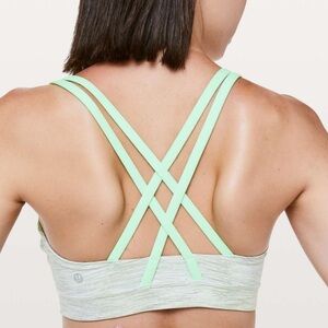 lululemon athletica Energy Gray and Light Green Sports Bra